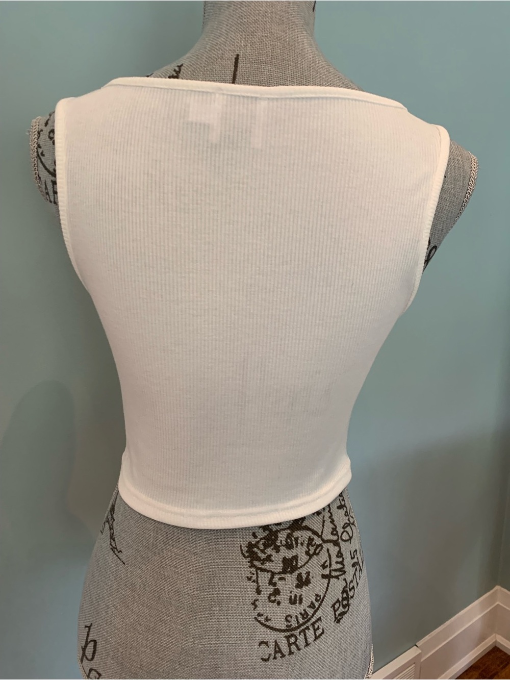 Princess Polly Cream Ribbed Tank Top - Picture 5 of 15